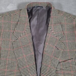 Canali Milano Blazer Mens 50 (US 40) Houndstooth Wool Lana Cashmere‎ Blend Flaw